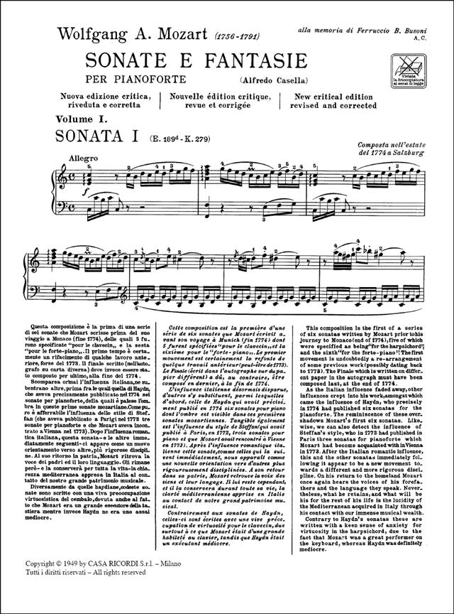 Sonate E Fantasie Volume I - NN. 1 - 11 - pro klavír
